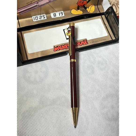 Vintage Mickey Mouse Walt Disney Gold Filled Clock Pen ~Need Ink~ - Picture 11 of 14